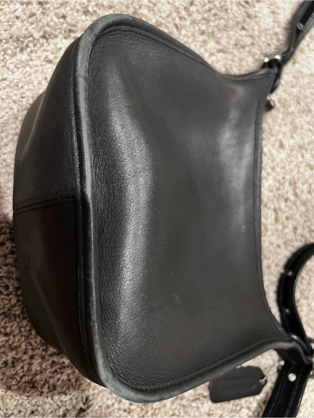 Coach Classic Black Leather Shoulder Bag
